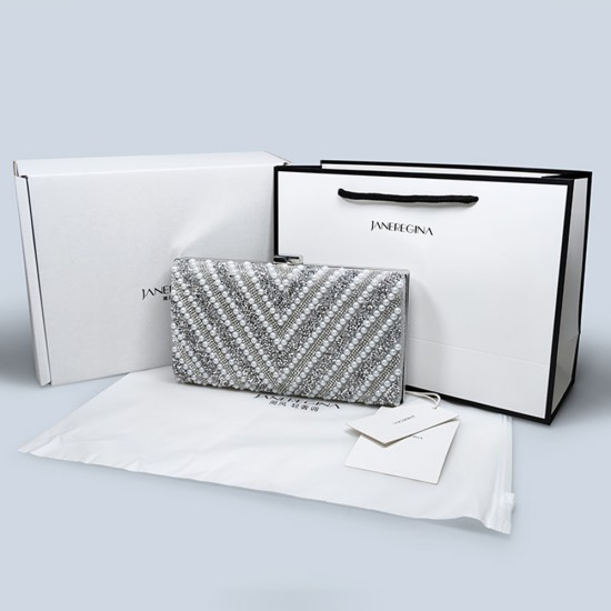 Thin silver bag womens rhinestone pearl dinner clutch - Memoo.com Thin silver bag womens rhinestone pearl dinner clutch - Memoo.com